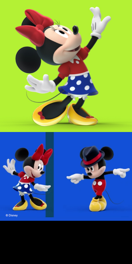 TIM, Minnie and Mickey Mouse 